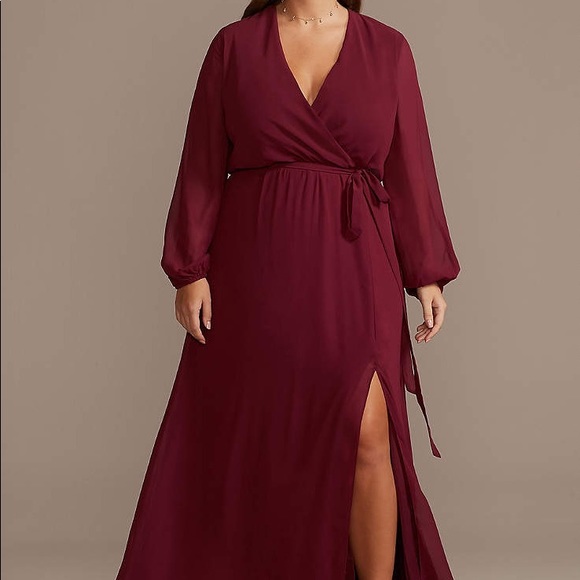 DB Studio Dresses & Skirts - Long Sleeve Chiffon Faux-Wrap Dress